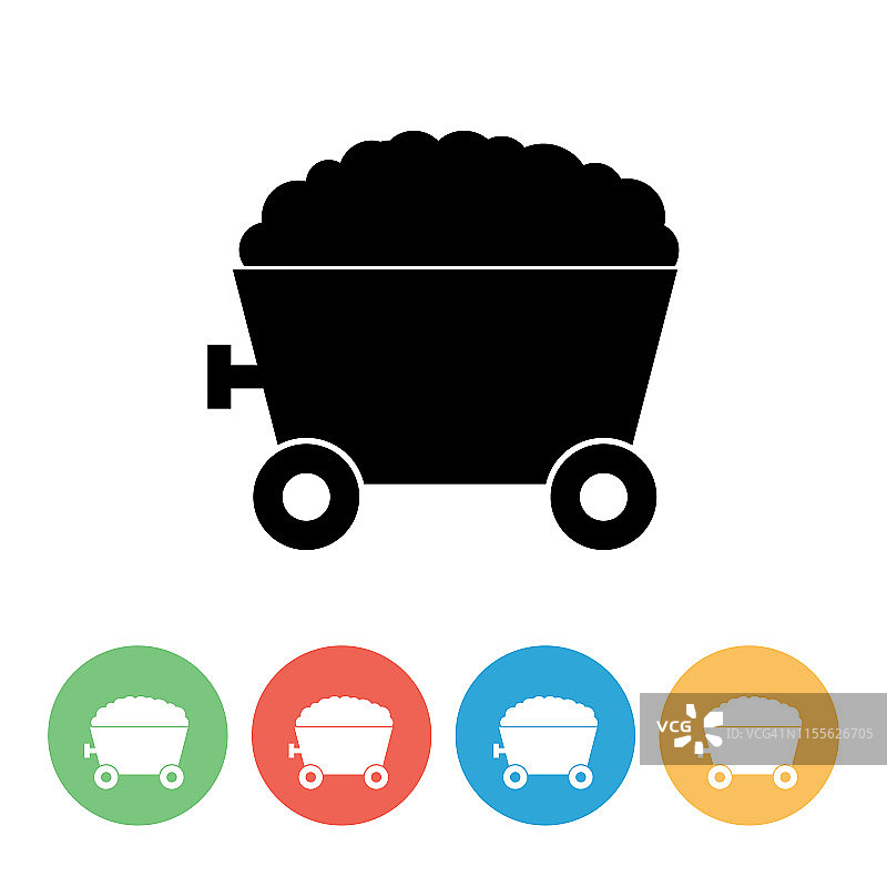 圆形底座燃料工业图标 - 煤炭车图片素材