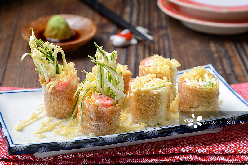 豆皮寿司卷图片素材