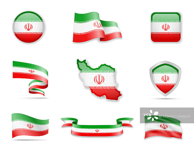伊朗国旗矢量图合集图片素材