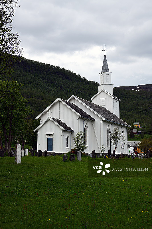 挪威北部塔维克教堂图片素材