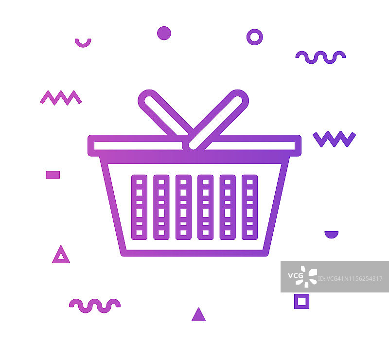 购物篮线条风格图标设计图片素材