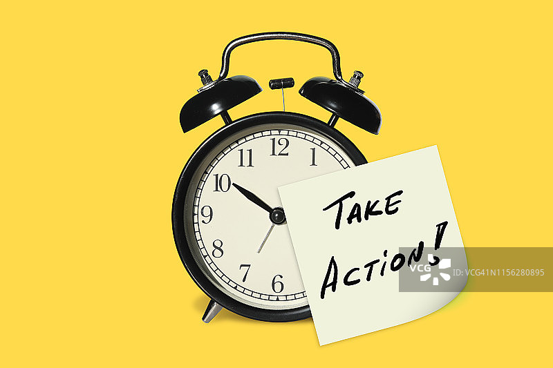 采取行动改变闹钟便签提醒图片素材