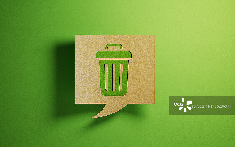 绿色背景上的再生纸聊天气泡图片素材