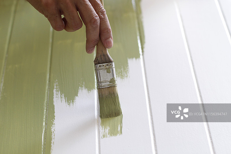 手绘绿色木板特写图片素材