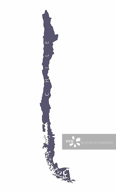 智利轮廓地图图片素材