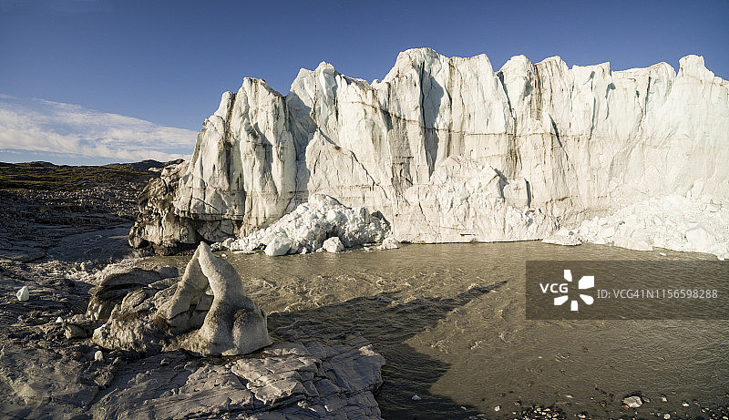 格陵兰岛康克鲁斯瓦格罗素冰川航拍图片素材