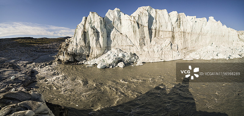 格陵兰岛康克鲁斯瓦格罗素冰川航拍图片素材