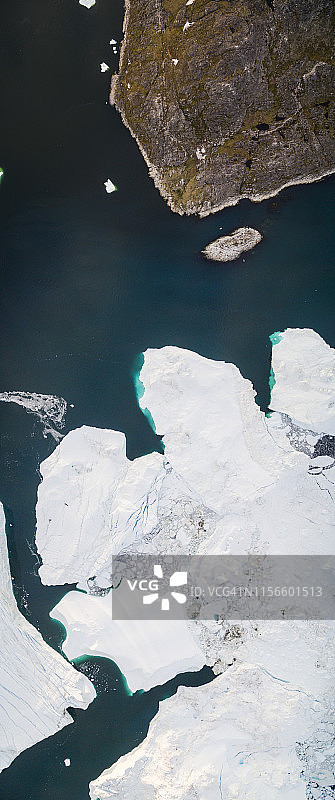 航拍格陵兰伊卢利萨特冰峡湾图片素材