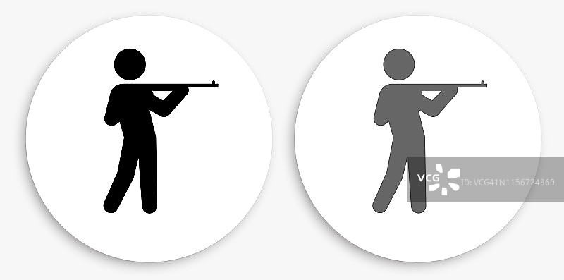 步枪手黑白圆形图标图片素材