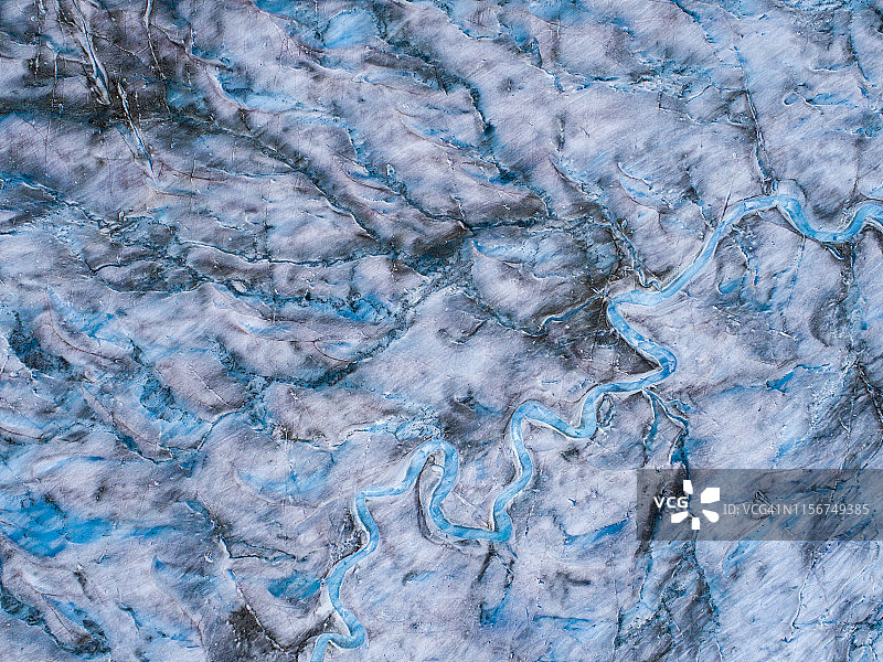 阿拉斯加州特雷西臂索耶冰川鸟瞰图图片素材