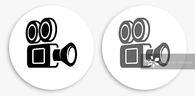 胶片相机黑白圆形图标图片素材