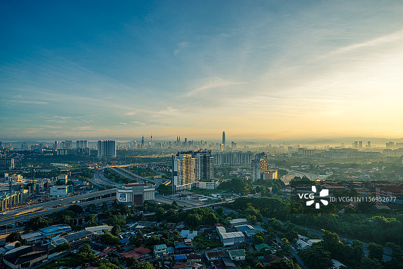 马来西亚吉隆坡市中心鸟瞰图片素材