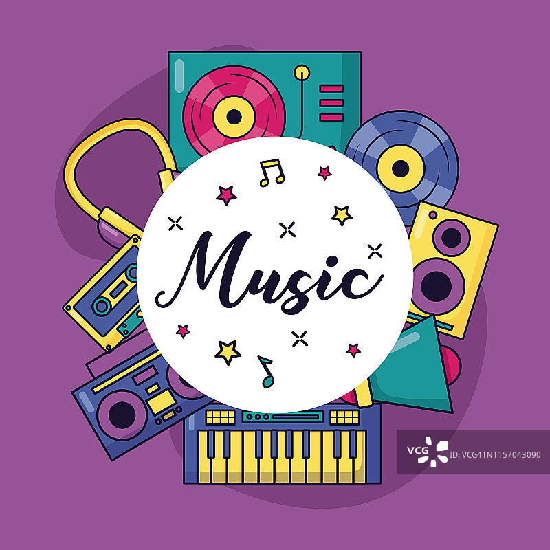 彩色音乐背景图片素材