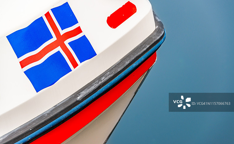 船上的冰岛国旗图片素材
