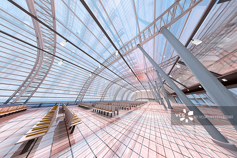 机场建筑可视化3D渲染插图图片素材