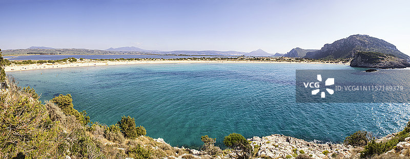 希腊墨西尼亚：亚洛瓦泻湖和沃多科伊利亚海滩图片素材