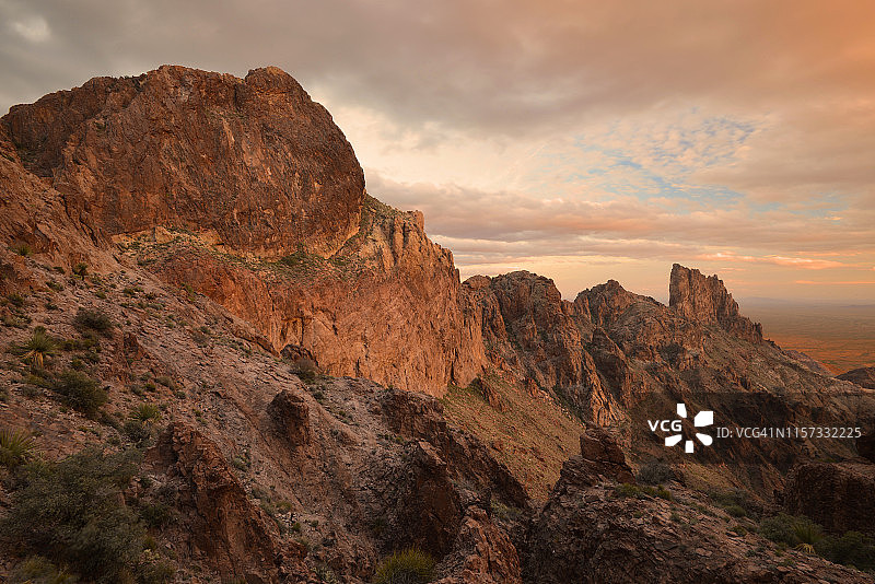 日落时分的尤维山，科法国家野生动物保护区，美国亚利桑那州图片素材