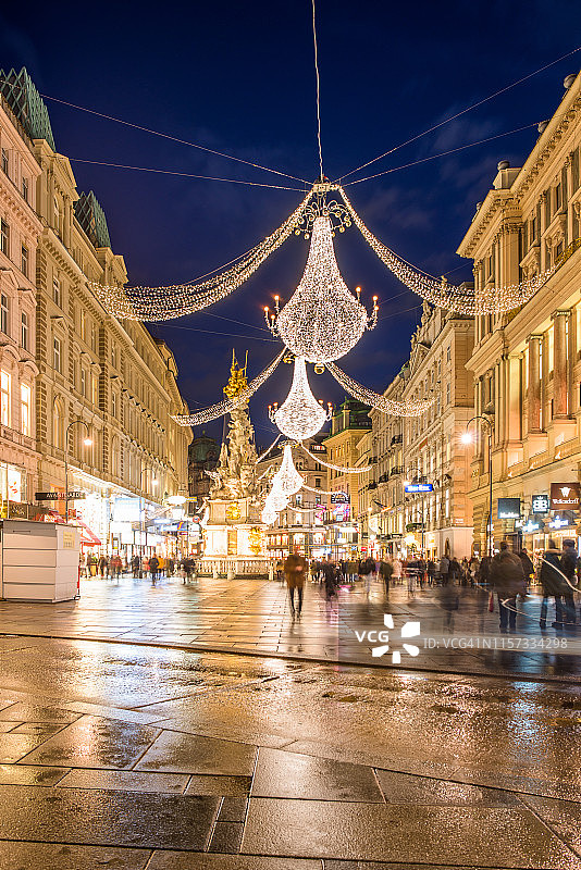 维也纳圣诞市场：格拉本大街图片素材