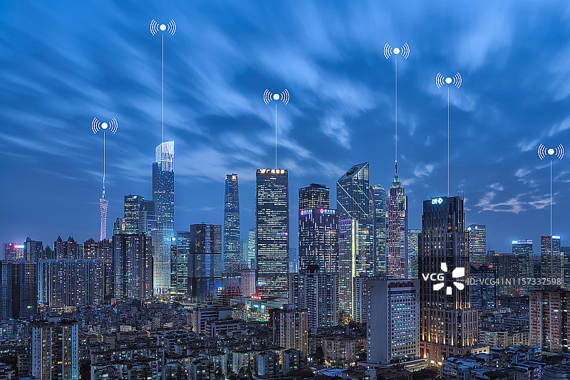 全球业务与大数据办公楼互联网概念网络图片素材
