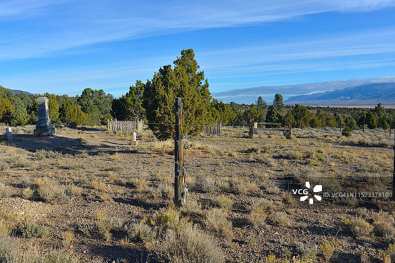 内华达州，伊利，沃德历史矿区，沃德镇遗址墓地图片素材