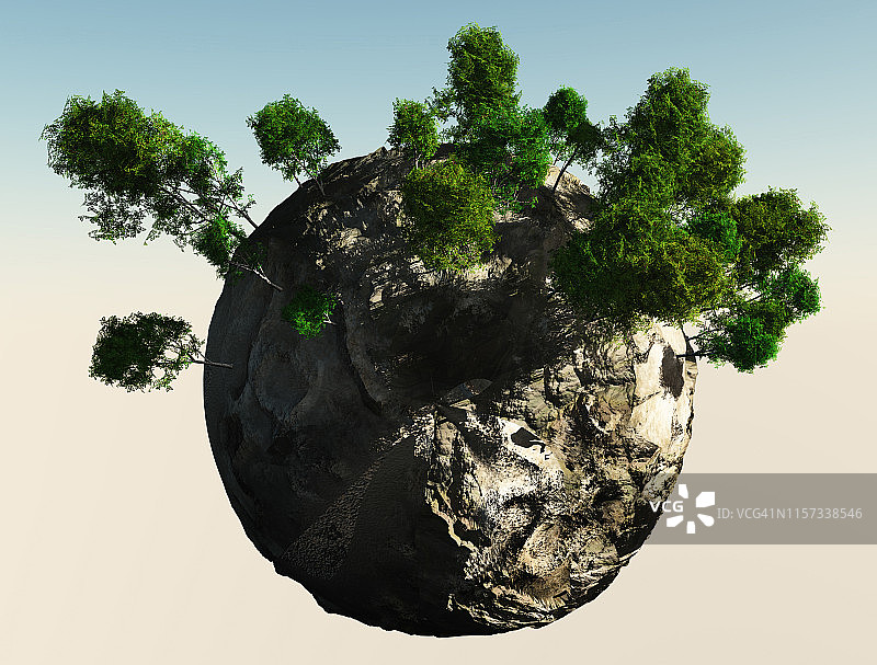 有树木的小星球图片素材