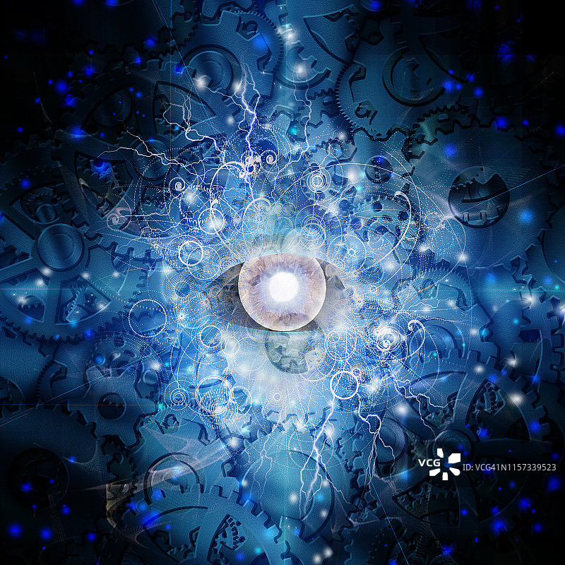 眼睛和齿轮设计图片素材