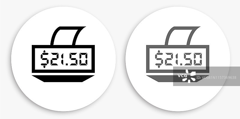 收据黑白圆形图标图片素材