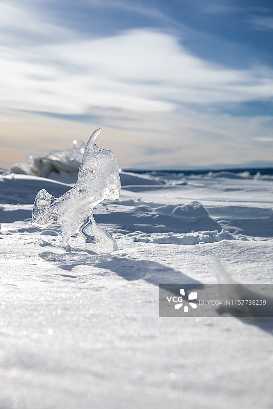 育空河日出冰雪冬季景观图片素材