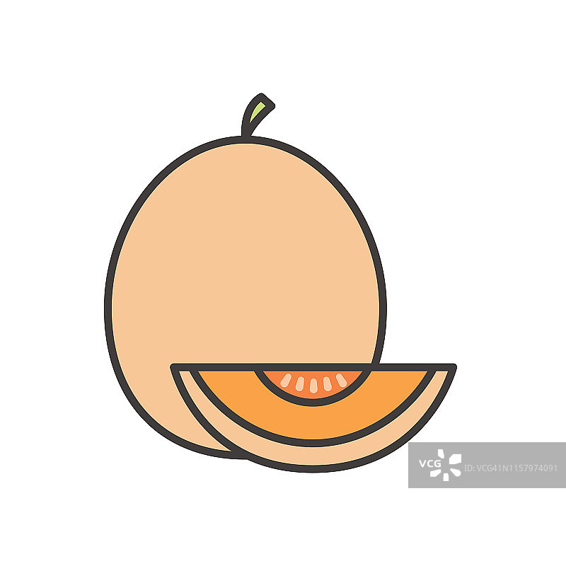 可爱的哈密瓜水果图标图片素材