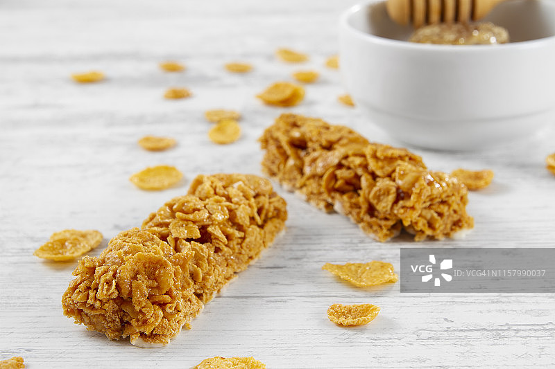 蜂蜜谷物蛋白棒图片素材