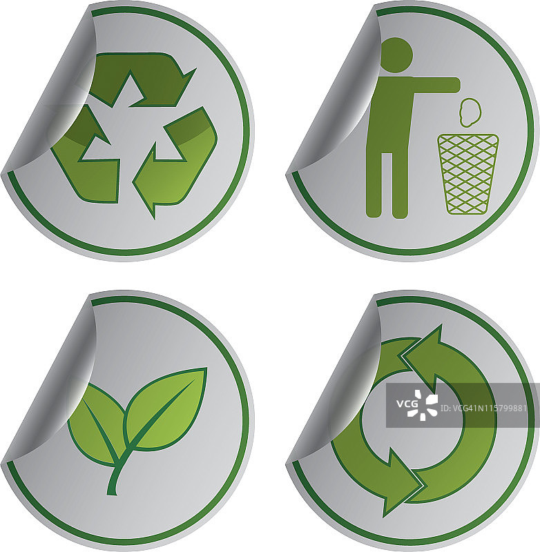 绿色环保贴纸图片素材