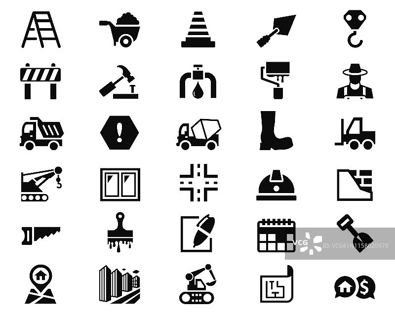 建筑图标集图片素材