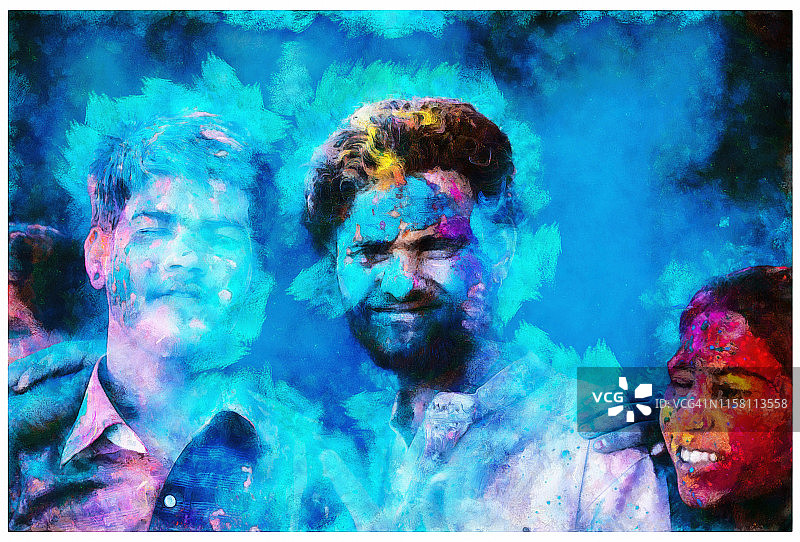 在印度欢庆胡里节 - 混合数字技术图片素材