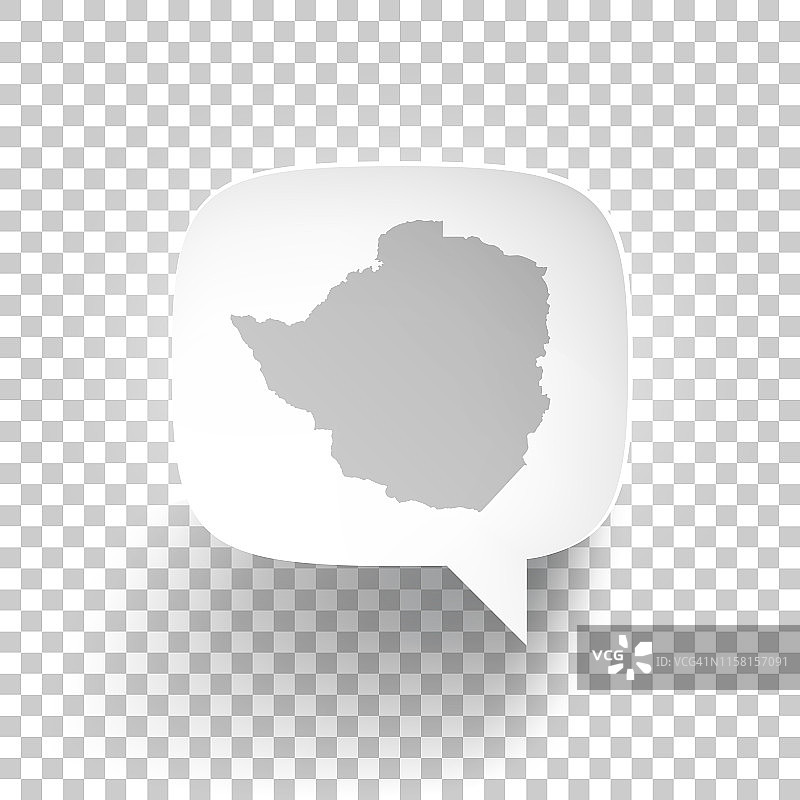 津巴布韦地图语音气泡，空白背景图片素材