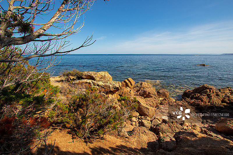 科西嘉岛韦基奥港帕隆巴贾海滩图片素材