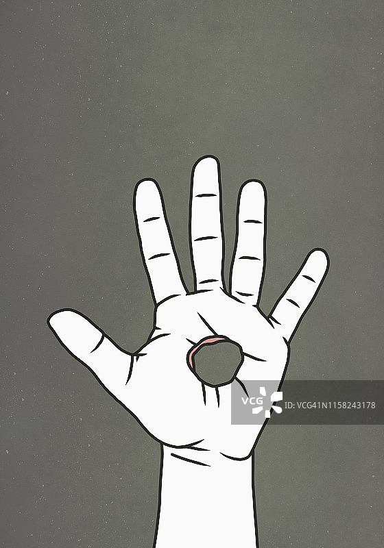 手上的孔洞图片素材