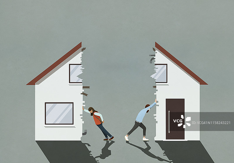 夫妻离婚分割房产图片素材