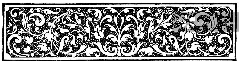 19世纪新艺术风格花卉图案设计图片素材