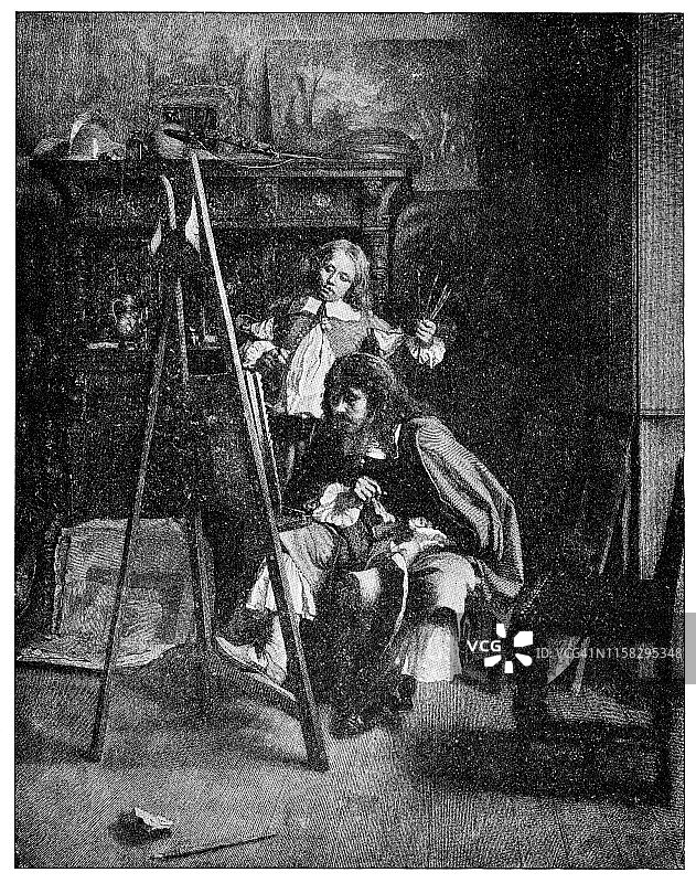 欧内斯特·梅索尼埃的范德维尔德兄弟 - 19世纪图片素材