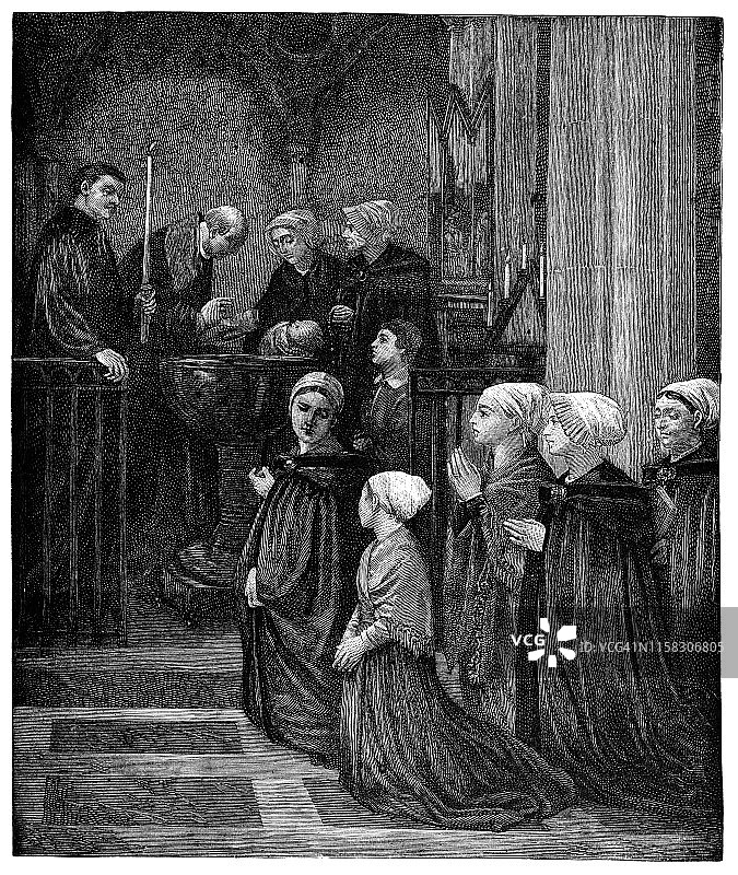 阿方斯·莱格罗斯作品《洗礼》图片素材