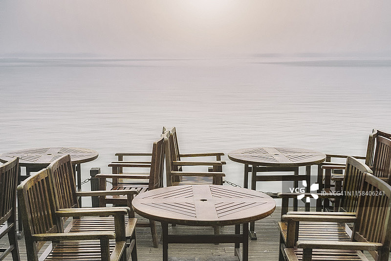 中国西湖露天咖啡馆图片素材