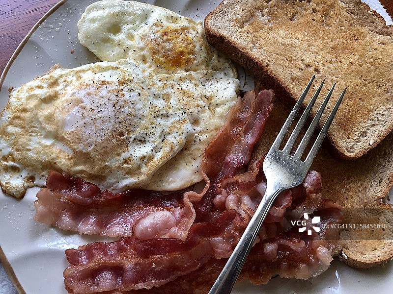 早餐培根鸡蛋吐司图片素材