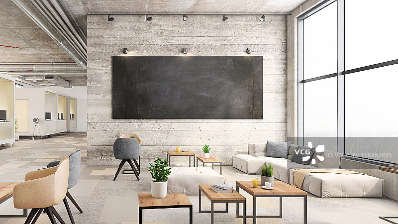 现代开放式办公室内景图片素材