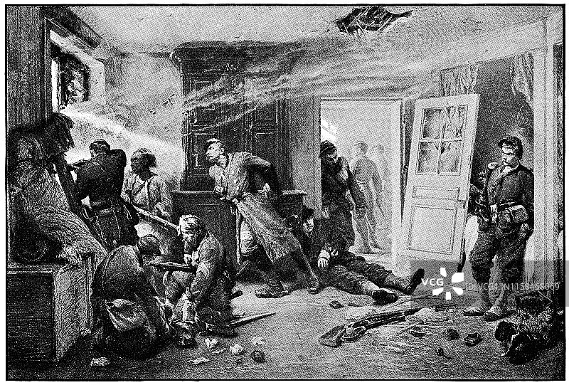 阿方斯·德·内维尔的《最后的弹药》-19世纪图片素材