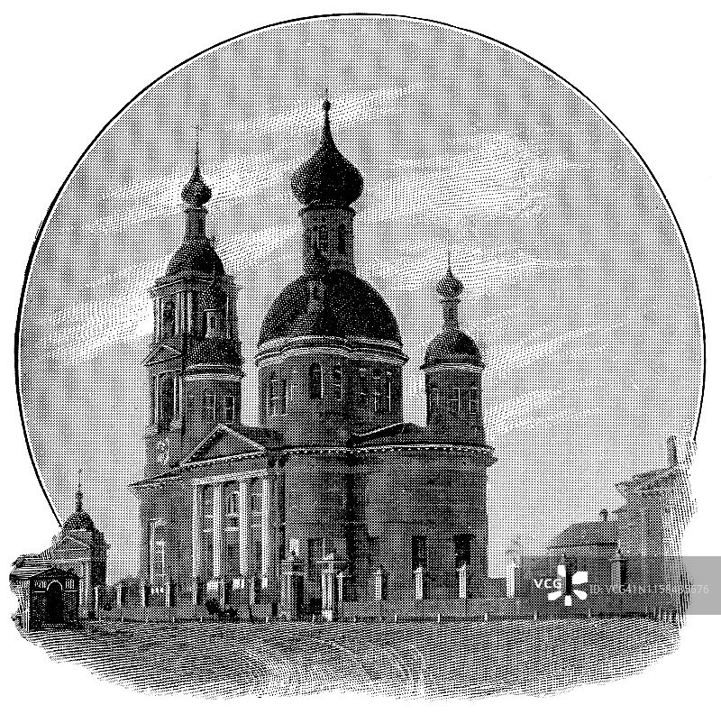 莫斯科耶路撒冷圣母进殿教堂（19世纪俄罗斯帝国）图片素材