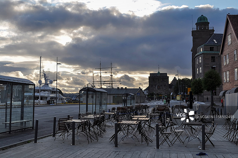 卑尔根市的河岸图片素材