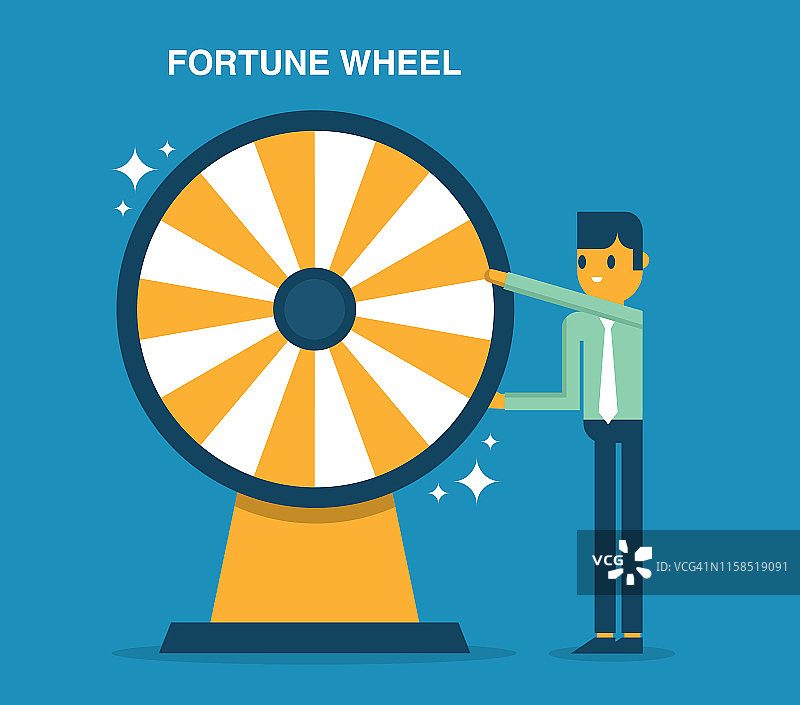 参与赌博的商人与幸运轮图片素材
