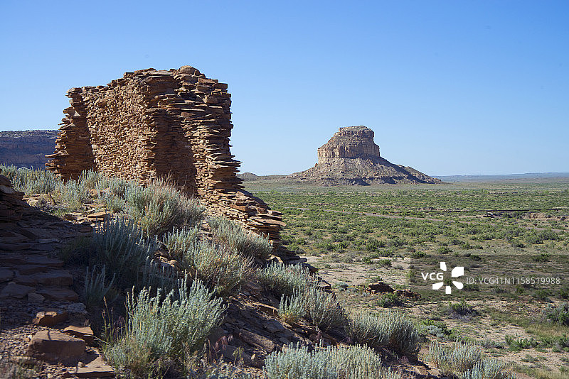 普韦布洛遗址和法哈达孤丘图片素材
