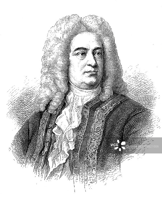 格奥尔格·弗里德里希·亨德尔，作曲家，1685-1759图片素材