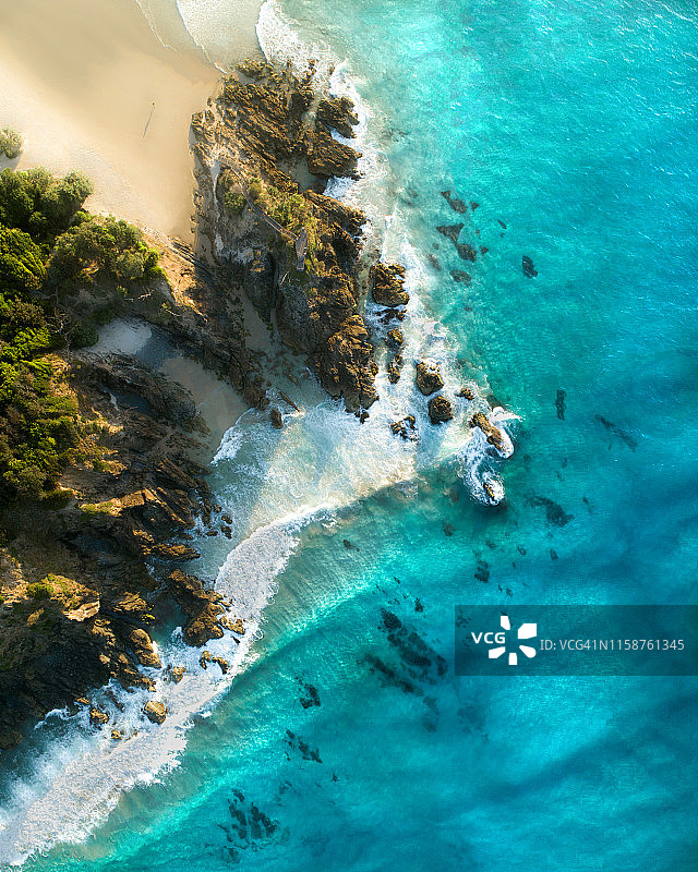 拜伦湾海岸线图片素材